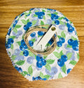Fabric jar covers - blueberries