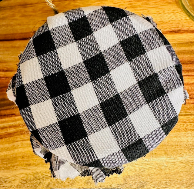 Fabric jar covers - black gingham