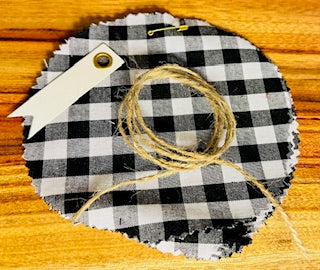 Fabric jar covers - black gingham