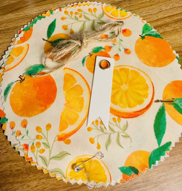 Fabric jar covers - oranges