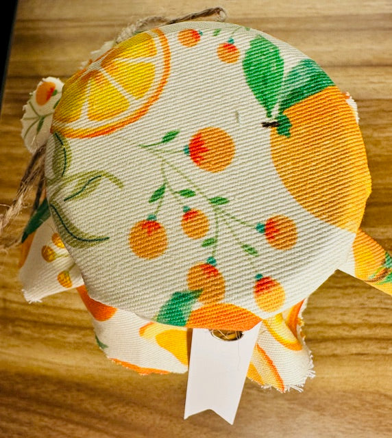 Fabric jar covers - oranges