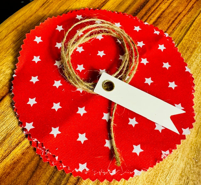 Fabric jar covers - christmas stars