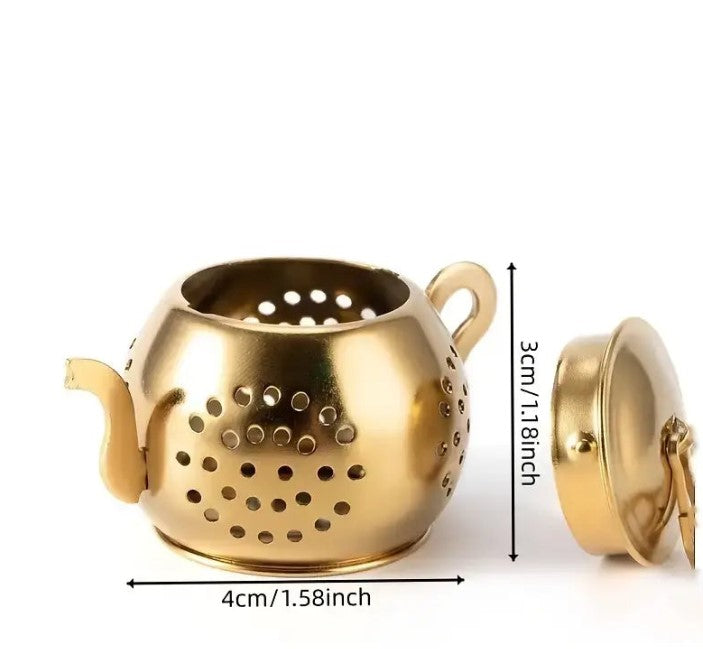 Tea Infuser | Golden Teapot with chain